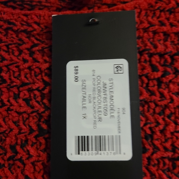 JONES NEW YORK RED SWEATER - SIZE 1X - Picture 5 of 7